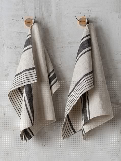 LinenMe Linen Hand Towel Black Provence 47×70